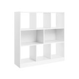 Bibliotecă albă modernă VASAGLE, 97,5x30x100 cm, 8 compart.