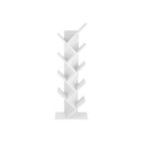 Raft alb tip copac, 8 polițe, montaj ușor, design modern.