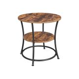 Masă de cafea rotundă cu raft, structură metalică, 55 cm