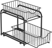 Organizator metalic 2 niveluri cu coșuri glisante, negru, 37