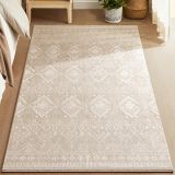 Covor antiderapant boho, cappuccino bej, 120x170 cm, lavabil