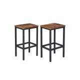 Set 2 scaune de bar industriale, lemn rustic și oțel, 65 cm
