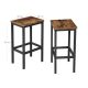 Set 2 scaune de bar industriale, lemn rustic și oțel, 65 cm