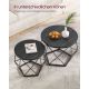 Set mese cafea negre, design geometric, PAL și oțel, 2 bucă