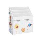 Raft pentru copii cu motiv spațial, cutie pe roți, MDF, 62,5