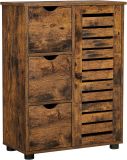 Mobilier baie cu 3 sertare, rafturi reglabile, maro rustic