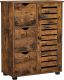 Mobilier baie cu 3 sertare, rafturi reglabile, maro rustic