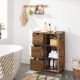 Mobilier baie cu 3 sertare, rafturi reglabile, maro rustic