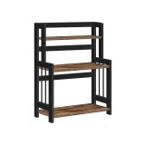 Raft condimente rustic 3 etaje MDF bambus 41x18x53 cm