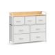 Comodă albă cu 7 sertare, design universal, montaj ușor
