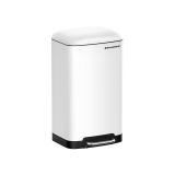Coș de gunoi cu pedală, 30L, alb, capac silențios, interior