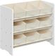 Mobilier organizator jucării copii, 9 cutii, MDF alb, 62,5x