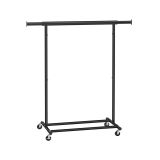 Stativ haine extensibil, negru, oțel, montaj fără scule, 160