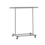 Suport mobil pentru haine extensibil, oțel cromat, 90 kg