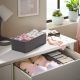 Organizatoare sertar textile 8 bucăți, gri, pentru lenjerie,