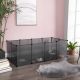Țarc pentru animale mici, panouri gri, montaj rapid, 143x73x