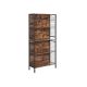Mobilier bibliotecă industrială, 74x30x154,5 cm, negru și im