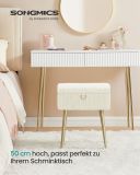 Taburet crem cu picioare metalice și spațiu depozitare 50 cm