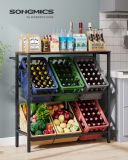 Raft metalic pentru lăzi, 3 niveluri, vintage, stabil, 150kg