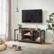 Comodă TV cu cadru metalic, maro rustic, 120×40×50 cm