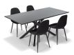 Set de scaune de sufragerie, 85x45x52 cm, catifea neagră, 4