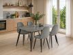 Set de scaune de sufragerie, 85x45x52 cm, catifea gri, 4 buc