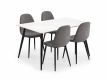 Set de scaune de sufragerie, 85x45x52 cm, catifea gri, 4 buc