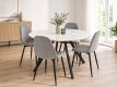 Set de scaune de sufragerie, 85x45x52 cm, catifea gri, 4 buc
