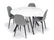Set de scaune de sufragerie, 85x45x52 cm, catifea gri, 4 buc