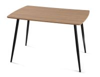 Masă de sufragerie din lemn natural, cu picioare negre, 120