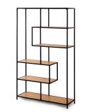 Raft metalic modern negru-natur 185x114x35 cm