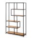 Raft metalic modern negru-natur 185x114x35 cm