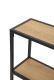Raft metalic deschis cu rafturi cu aspect de lemn, 91x75x20