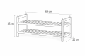 Raft pentru pantofi din bambus cu două etaje, 69 cm