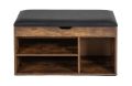 Dulap pentru pantofi cu bancă, negru/maro, 80 x 44 x 30 cm