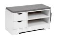 Dulap pentru pantofi cu bancă, alb/gri, 80 x 43 x 30 cm