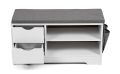 Dulap pentru pantofi cu bancă, alb/gri, 80 x 43 x 30 cm