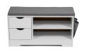 Dulap pentru pantofi cu bancă, alb/gri, 80 x 43 x 30 cm