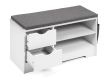 Dulap pentru pantofi cu bancă, alb/gri, 80 x 43 x 30 cm