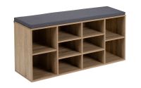 Dulap pentru pantofi cu bancă, culoare naturală/gri, 103 x 4