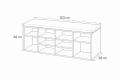Dulap pentru pantofi cu bancă, culoare naturală/gri, 103 x 4