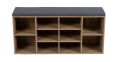 Dulap pentru pantofi cu bancă, culoare naturală/gri, 103 x 4