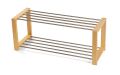 Raft metalic pentru pantofi, finisaj natural, 80 x 32 x 30 c