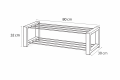 Raft metalic pentru pantofi, finisaj natural, 80 x 32 x 30 c