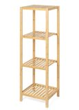 Raft din bambus cu 4 rafturi, culoare naturală, 110 x 33 x 3