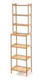 Raft din bambus cu 7 rafturi, culoare naturală, 157 x 40 x 2