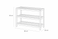 Raft din bambus cu 3 rafturi, culoare naturală, 60 x 69 x 25