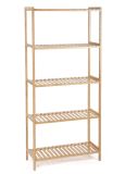 Raft din bambus cu 5 rafturi, culoare naturală, 130 x 60 x 2