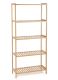 Raft din bambus cu 5 rafturi, culoare naturală, 130 x 60 x 2