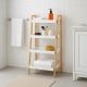 Raft din bambus cu 4 rafturi, alb, 85 x 39 x 29 cm